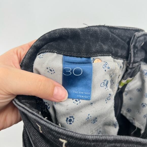 Pilcro by Anthropologie The Vintage Straight Jeans Distressed Black High Rise - Picture 7 of 9